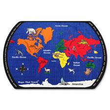 Maps That Teach Rug, 6'x9', Multi