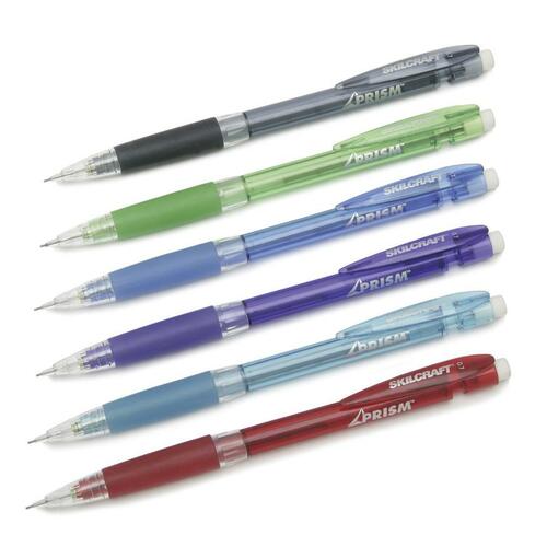 Mechanical Pencil w/Rubber Grip, Medium Pt, .7mm, Assorted