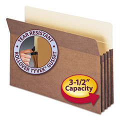File Pocket, 3-1/2"Exp, Straight Cut , Lgl, 25/BX, RDR