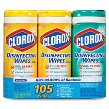 Disinfecting Wipes, 35 Wipes/Tub, 3 Tubs/PK, White