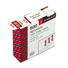 Color Code Labels, "S", 1"x1-1/4", 500/RL, Pink