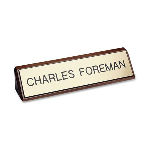 Plastic Name Plate On Wood, Custom, 2"x8"