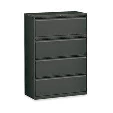 Lateral File, 4-Drawer, 36"x18-5/8"x52-1/2", Charcoal