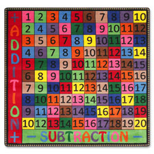 Addition/Subtraction Rug, 4'x4', Multi