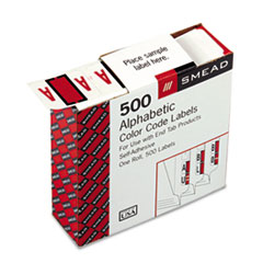 Color Code Labels, "A", 1"x1-1/4", 500/RL, Red