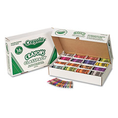 Crayon Classpack,Regular 3-5/8"x5/16",800/BX,16 AST Colors