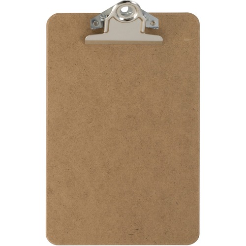 Hardboard Clipboard, 1" Paper Capacity, 6"x9", Brown