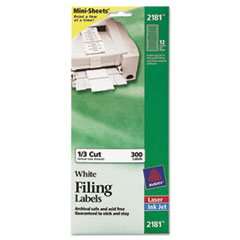 Filing Labels,Permanent,300/PK,2/3"x3-7/16",300/PK,White