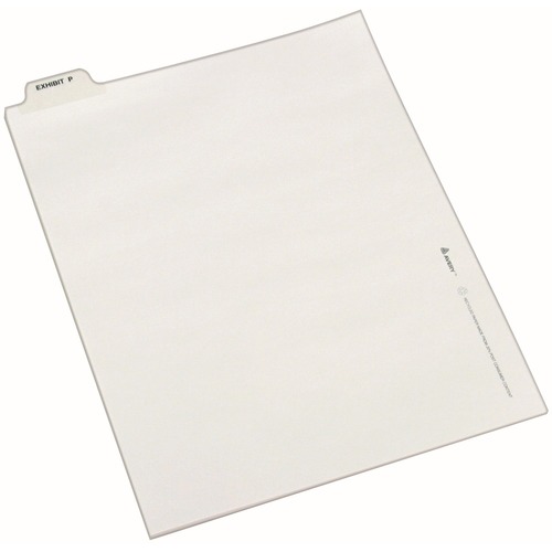 Divider, "Exhibit P", Bottom Tab, 8-1/2"x11", 25/PK, White