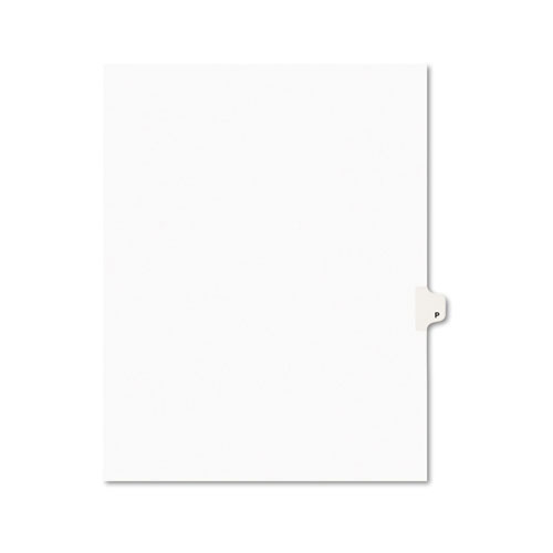 Legal Divider W/Letter "P", Side Tab, 11"x8-1/2", 25/PK
