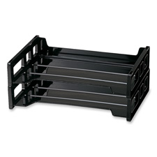 Stackable Desk Trays,Side Load,13-3/16"x9"x2-3/4",2/PK,Black