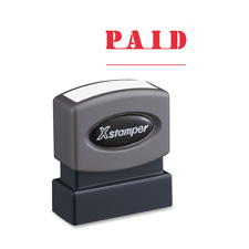 Paid Ink Stamp, 1/2"x1-5/8", Red Ink