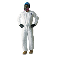 Coveralls, Non-Woven, Zipper, Large, 25/CT, White