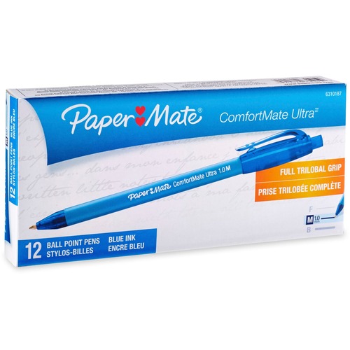 Comfortmate Retractable Ballpoint Pen, Medium, Blue/BE