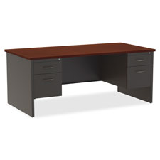 Right Pedestal Desk, 24"x72", CH/MH