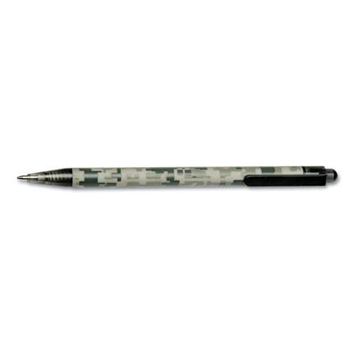 Ballpoint Pen,Medium Point,12/BX,Camouflage Barrel, BK Ink