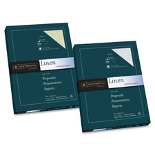 Linen Paper, 24 lb., 8-1/2"x11", 100 Sheets/BX, White
